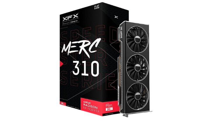 XFX Speedster MERC310 AMD Radeon RX 7900XTX Black Gaming Graphics Card with 24GB GDDR6